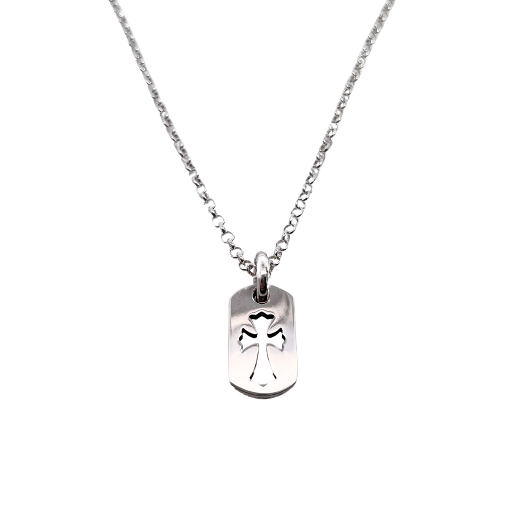 NO:105847,Croxin hollow cross small army brand, sterling silver material, cross flower elements, with pearl chains, fashionable matching size: 65cm, code: 200350, jewelry quality, chrome hearts, pure silver19860909克罗心 镂空十字架小军牌 纯银材质 十字花元素 配珍珠链 时尚搭配 size:65cm 编码:200350,饰品精品,chrome hearts,pure silver,Jewelry
