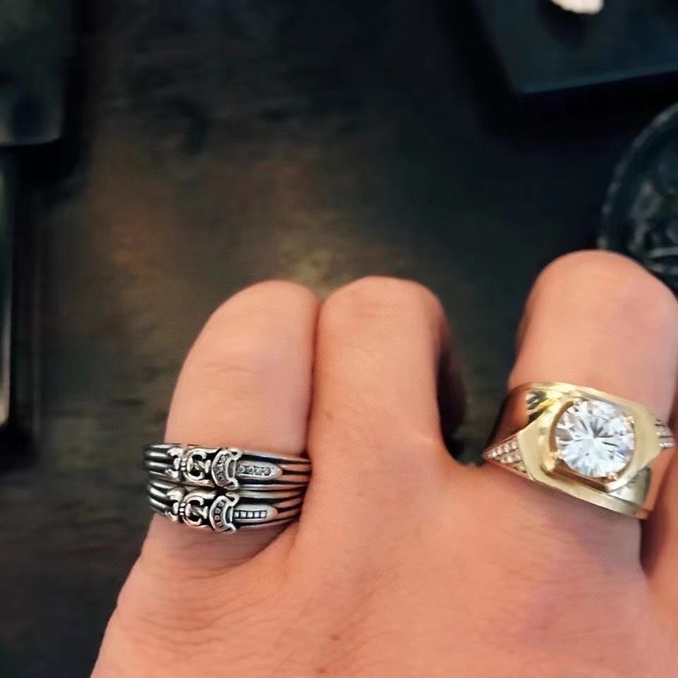 精工版本 chromehearts 克罗心十字架宝剑戒指❤ 古银工艺 开模 男女指环 情侣对戒,朋克戒指 摇滚嘻哈潮流风格,复古元素 官网同款 5