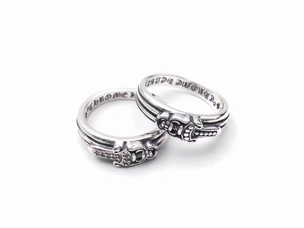 精工版本 chromehearts 克罗心十字架宝剑戒指❤ 古银工艺 开模 男女指环 情侣对戒,朋克戒指 摇滚嘻哈潮流风格,复古元素 官网同款 6