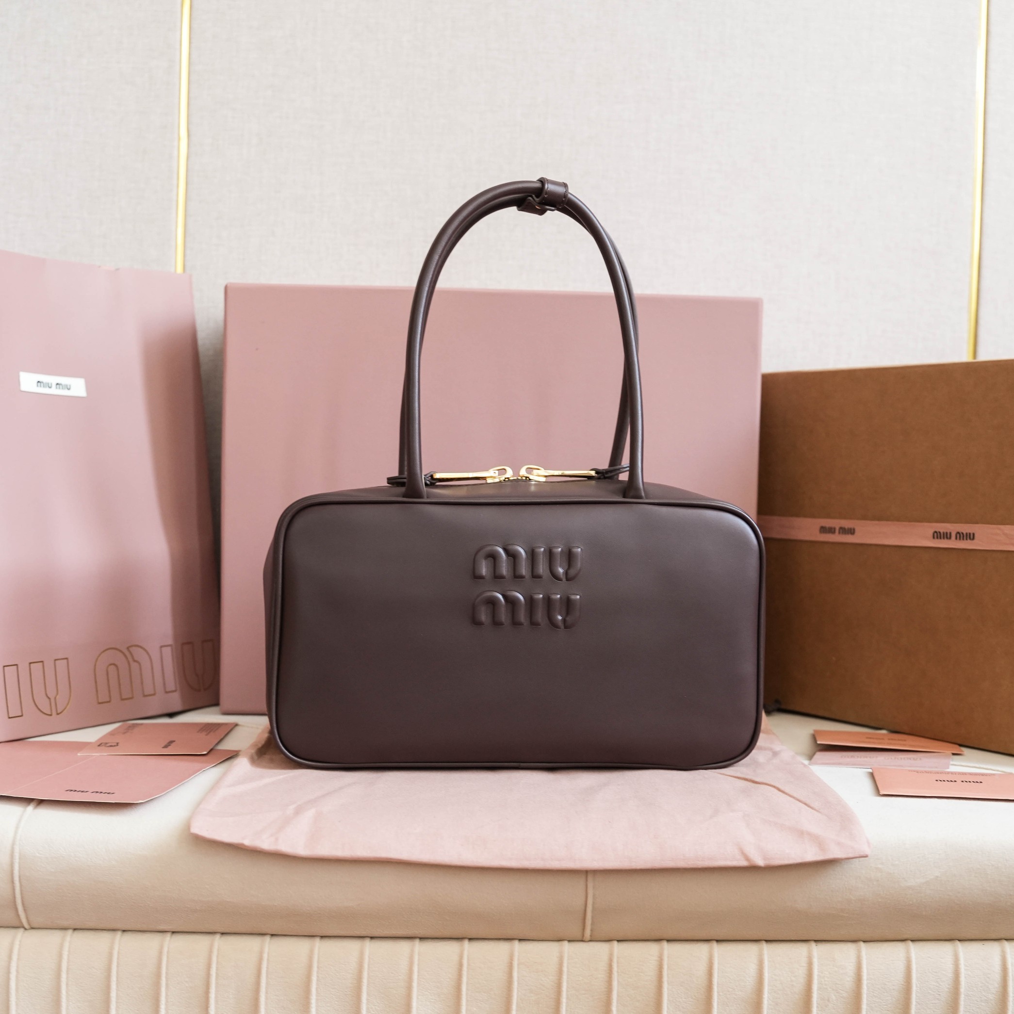 Miu Miu calf leather briefcase handbag