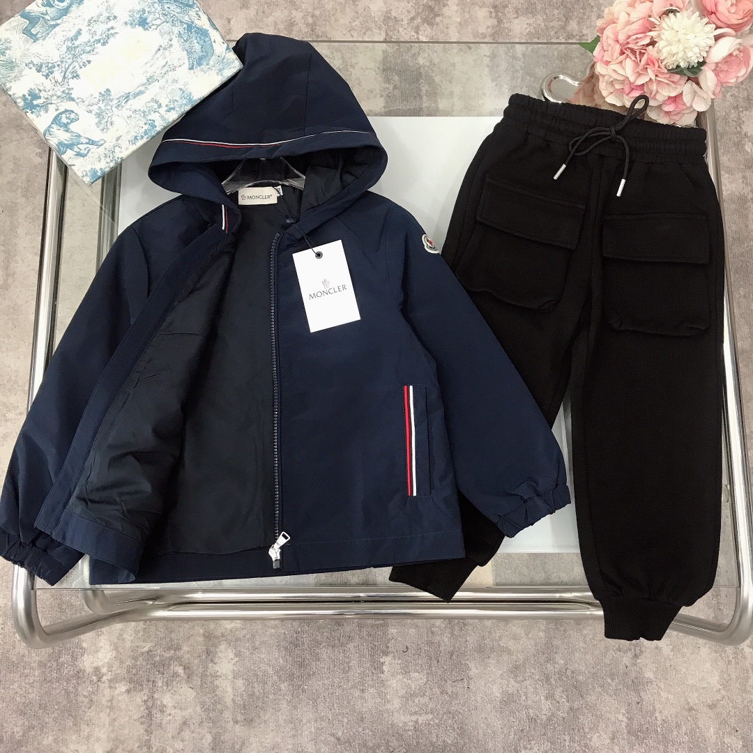 Moncler Hooded Jacket: Windproof, Waterproof, Unique Design, Blue, Sizes 110-150 CM - 图片 2