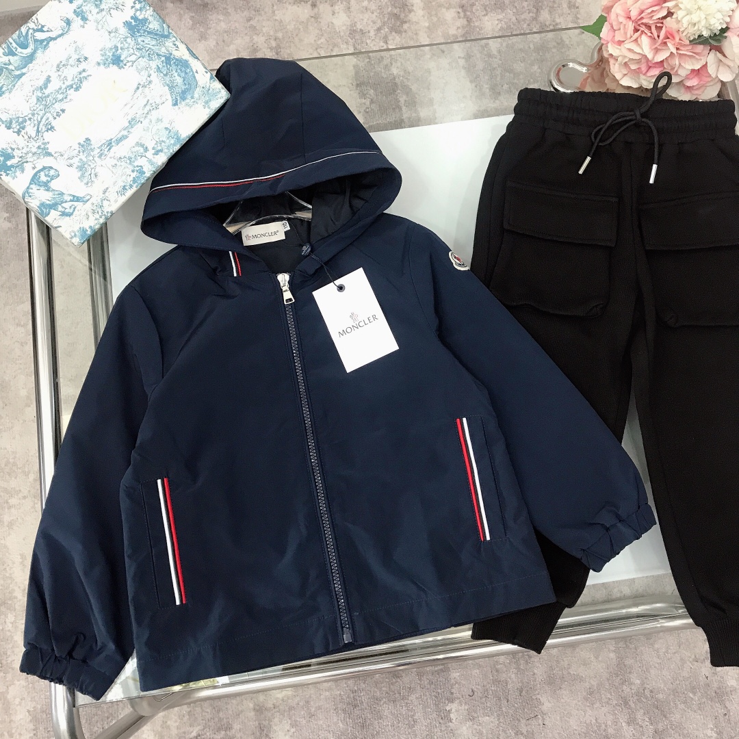 Moncler Hooded Jacket: Windproof, Waterproof, Unique Design, Blue, Sizes 110-150 CM - 图片 3