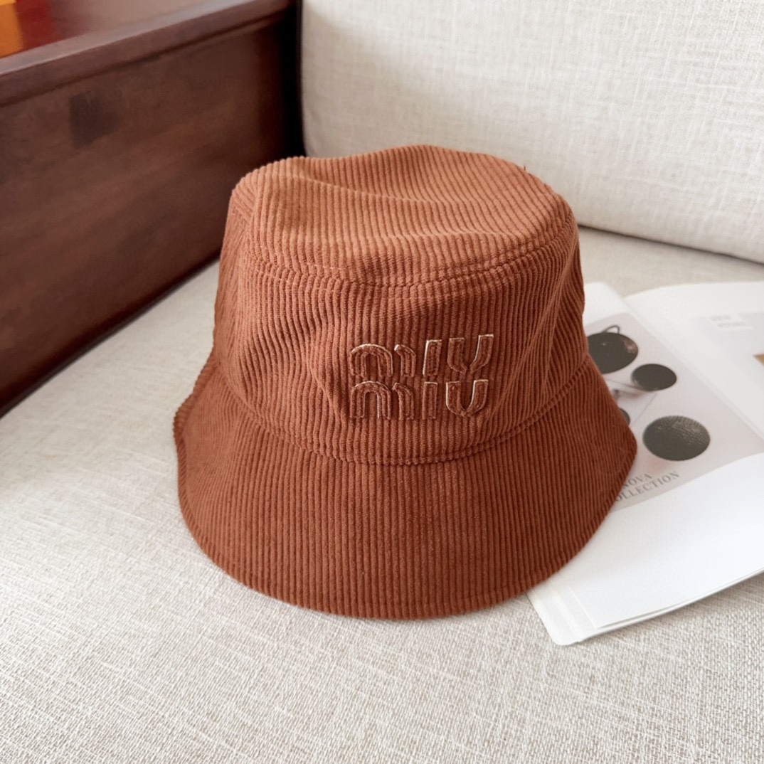 MiuMiu Sombreros Sombrero de cubo Universal para hombres y mujeres Pana