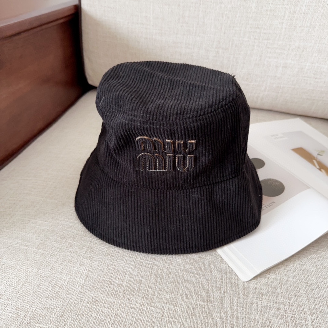 MiuMiu Sombreros Sombrero de cubo Universal para hombres y mujeres Pana