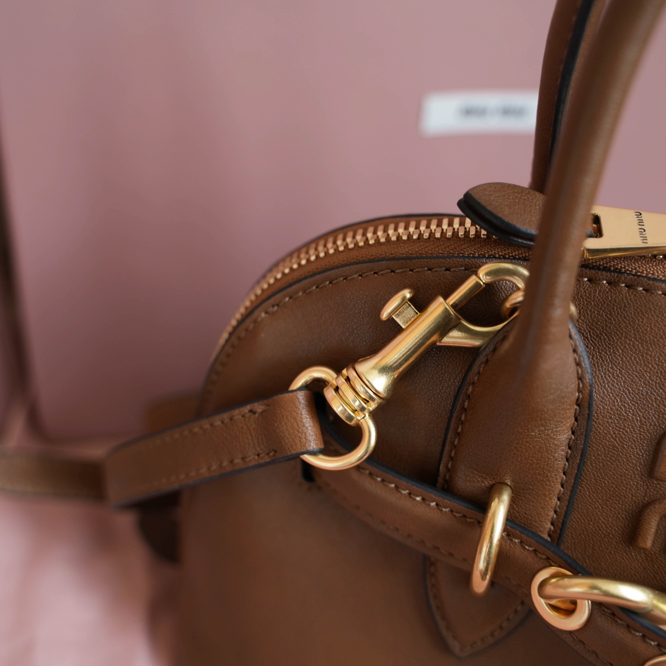 Miu Miu Aventure Nappa Leather Top Handle Bowling Bag, Brown Leather 8 a1729840711370 4631