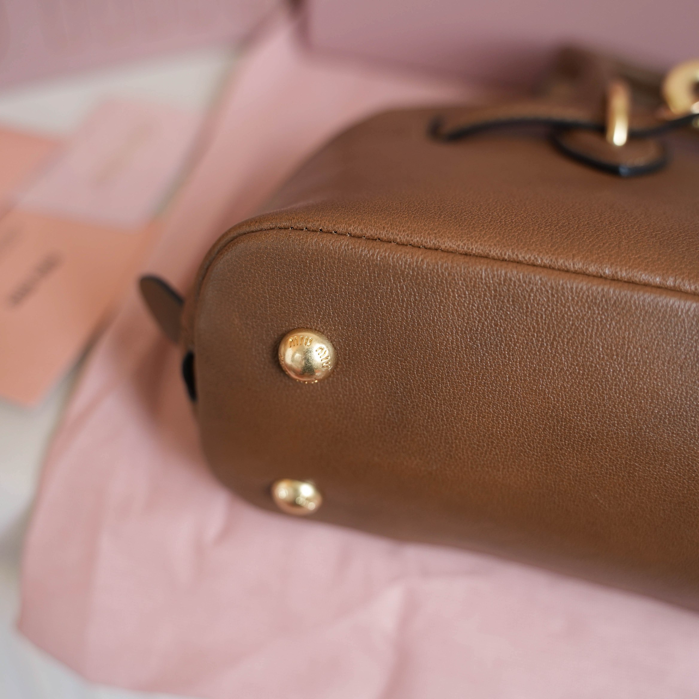 Miu Miu Aventure Nappa Leather Top Handle Bowling Bag, Brown Leather 9 a1729840711533 2158