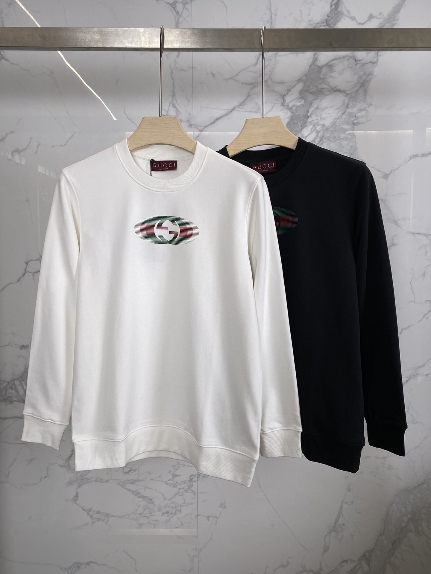 Gucci Clothing Sweatshirts Black White Printing Cotton Fall/Winter Collection