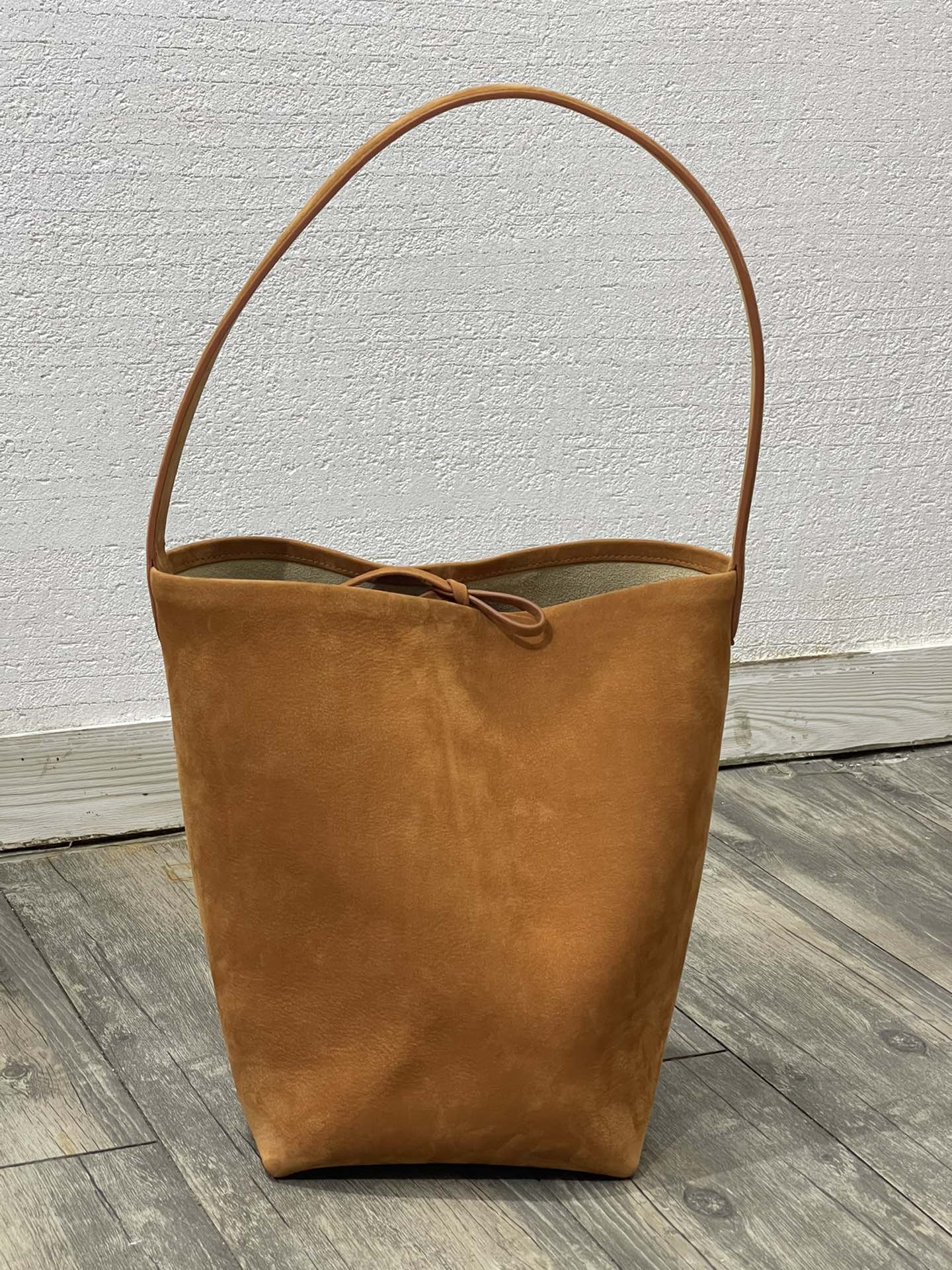 The Row Park Tote Medium Bucket Bag Brushed Leather Nubuck