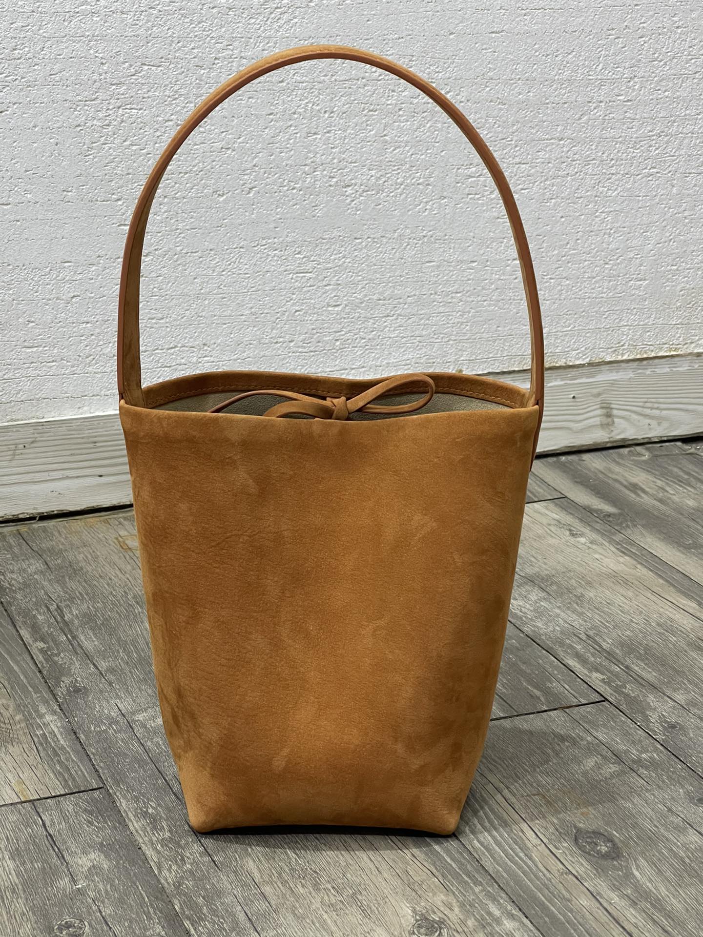 Suede Bucket Bag Drawstring Shoulder Bag