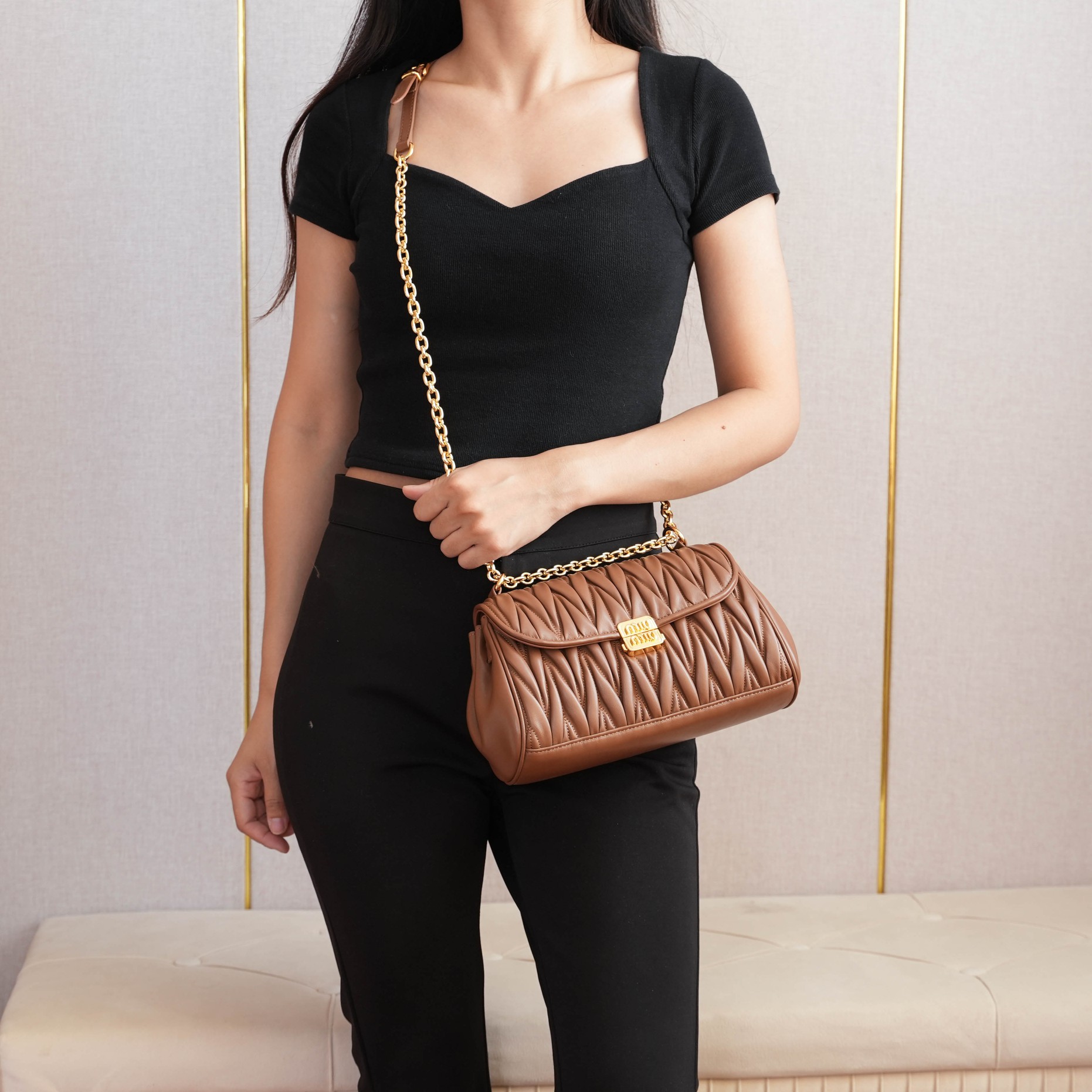 Miu Miu 5BD266 (caramel color)