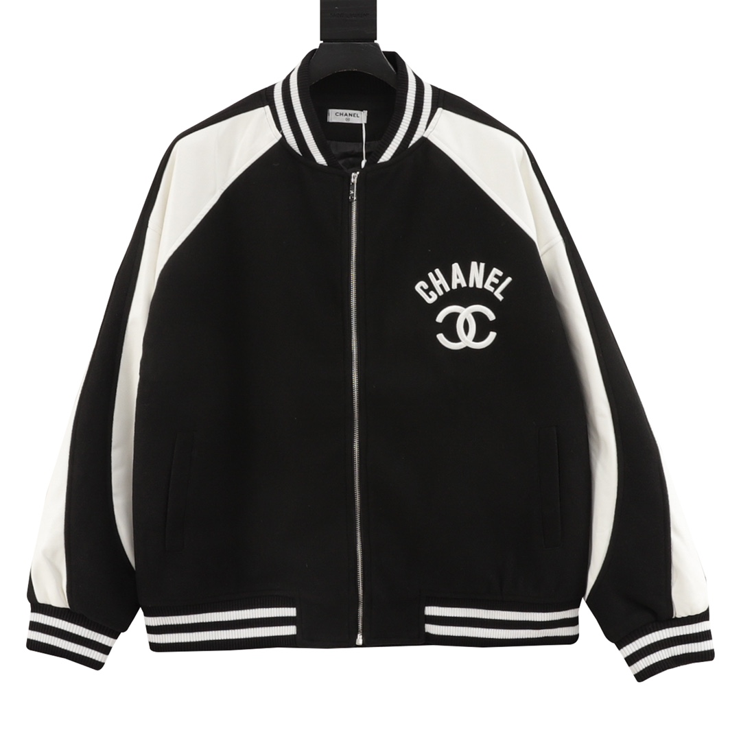 CHANEL /Chanel Chaqueta de béisbol con bordado y paneles. Aviso: se recomienda lavado a mano o en seco. Muy popular est…