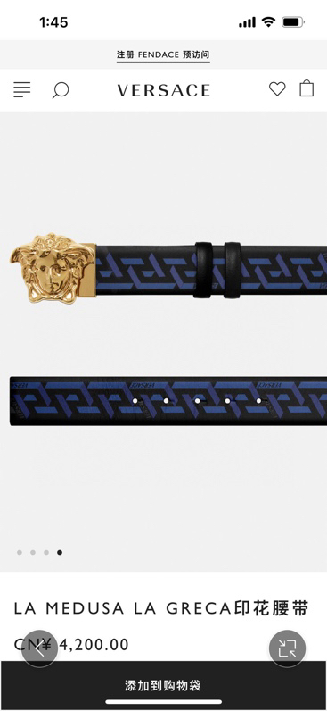 VERSACE belt versace， 4.0㎝ ： Silver Baroque ， 。 Medusa 。 — photo 2
