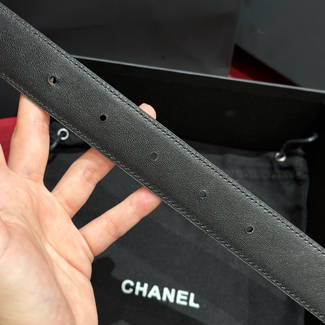 -Chanel 24c 彩色水钻 logo搭扣 黄铜金属 进口胎牛皮带身 手感柔软 细腻 3.0cm