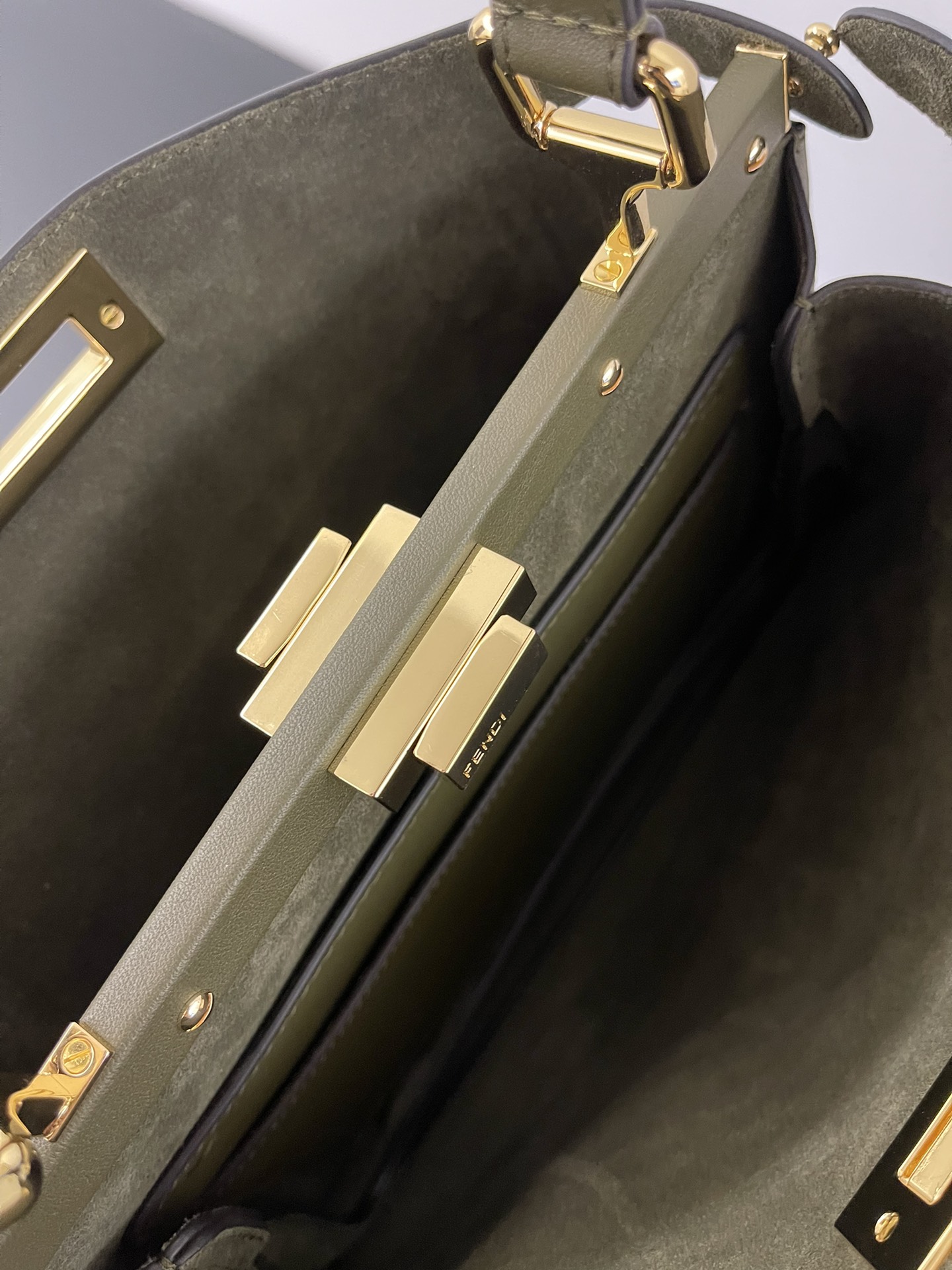 Fendi Peekaboo Soft Leather Handbag with Gold-Tone Hardware, Adjustable Strap 7 i1729936687 6920 1