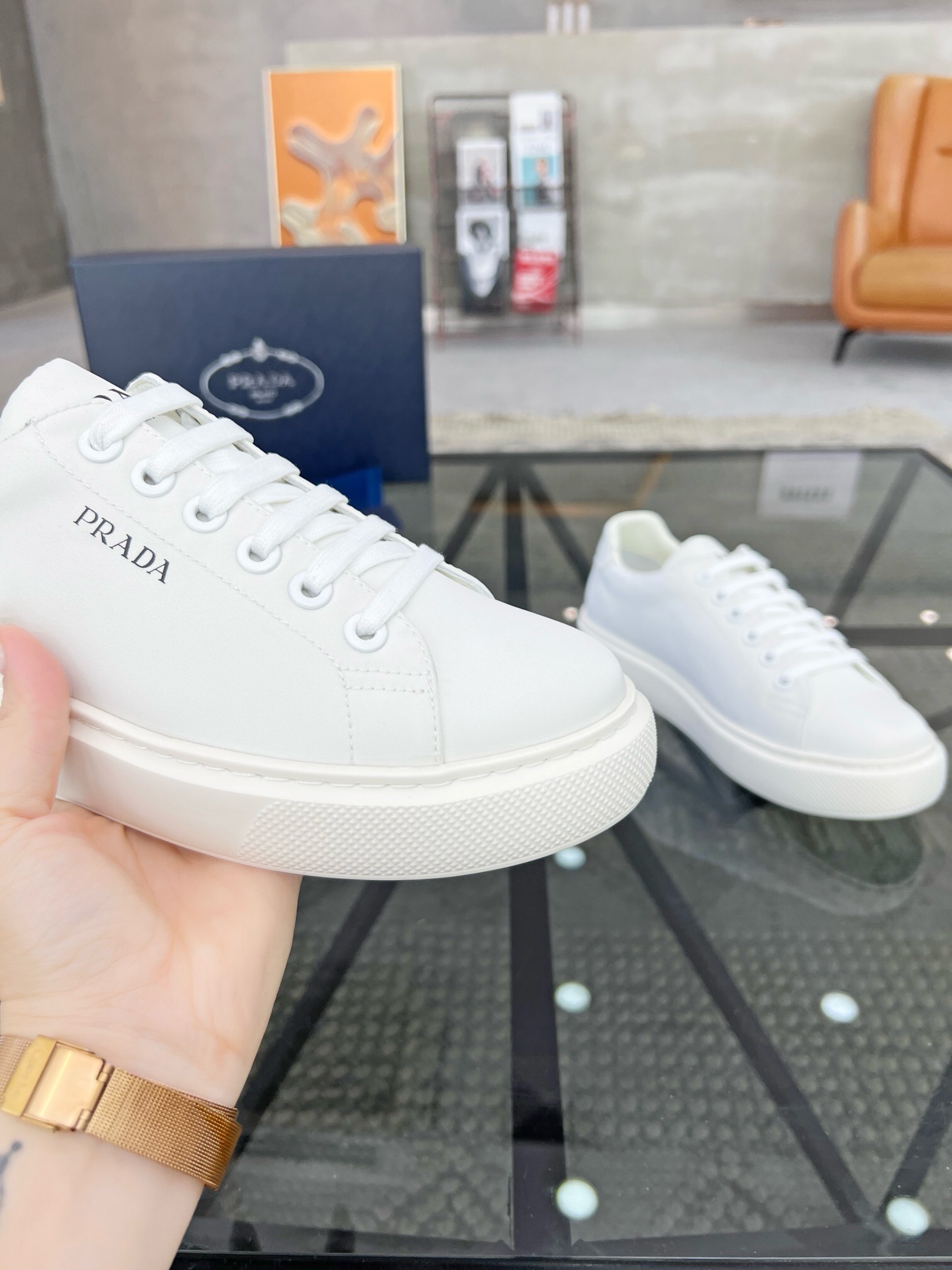 Prada Haute Couture Classic Luxury Leather Shoe Loafer Shoes 6