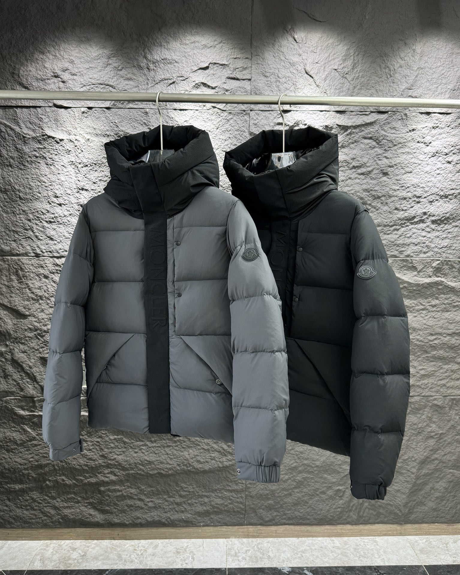 Moncler Clothing Down Jacket Black Grey White Nylon Goose Down Winter Collection Fashion Hooded Top