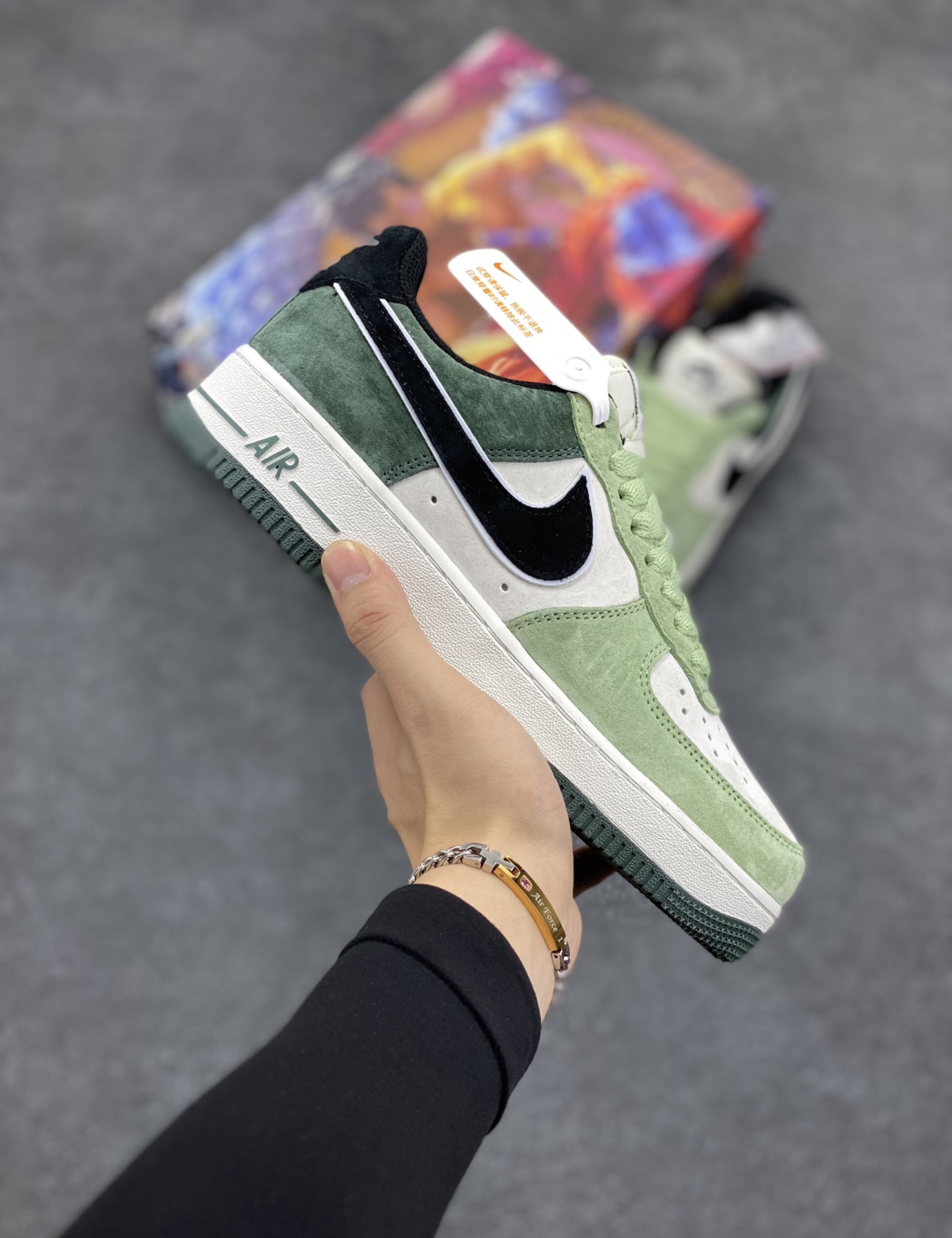 Air Jordan Force 1 Sapatos de Skate Air Jordan Preto Verde Chamas Tops Baixos