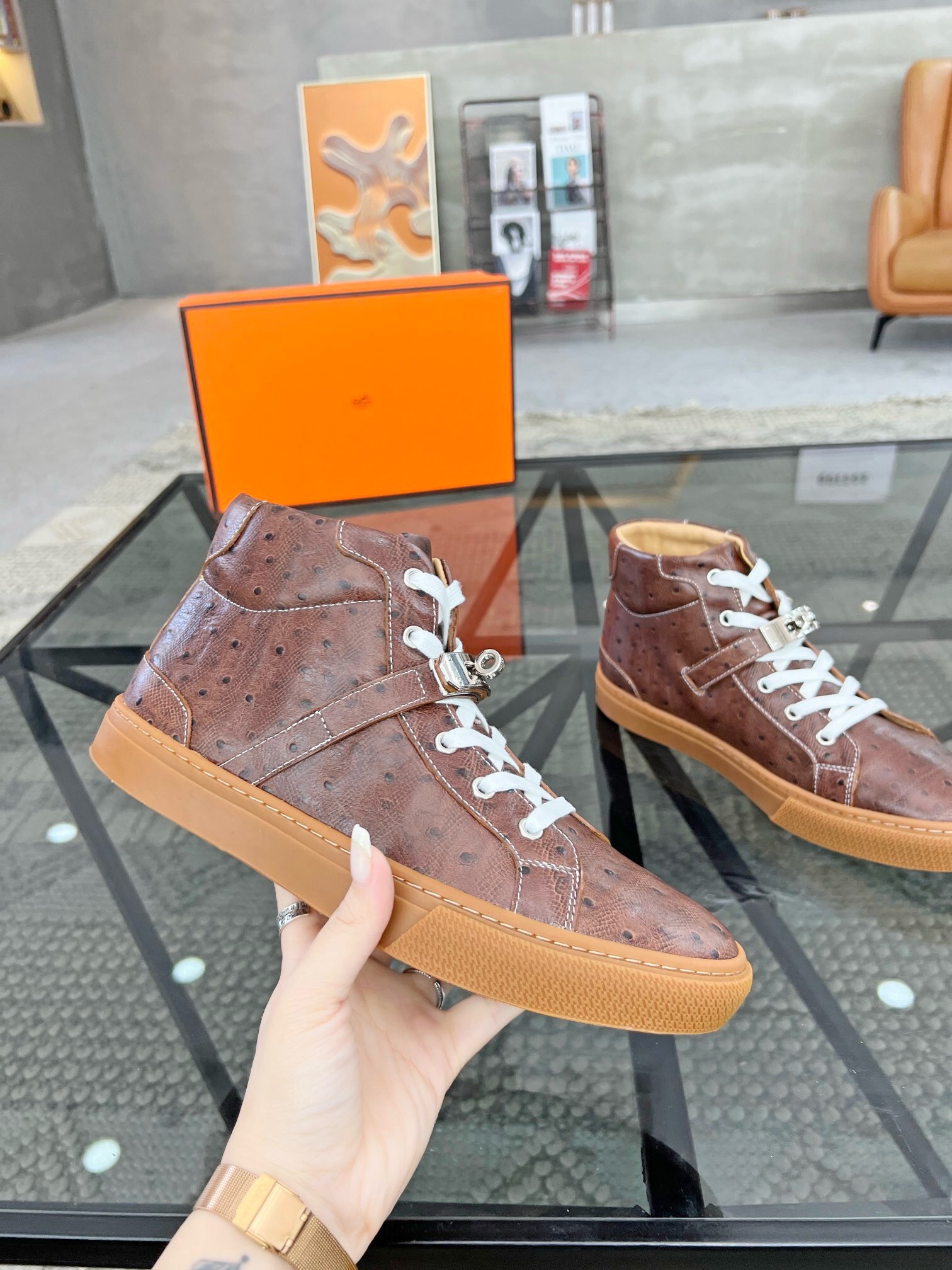 爱马仕 Hermès 高定典藏经典高奢皮鞋男鞋女鞋鞋履高跟鞋 #DCAAC25F 5