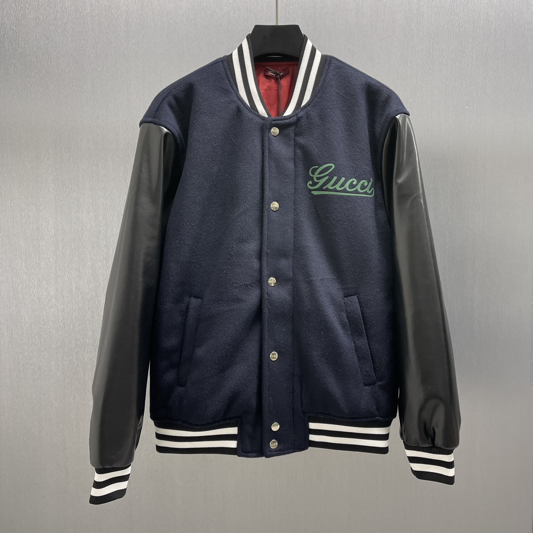 🧧Chaqueta de béisbol de lana y piel. Tallas: S-XL. La nueva colección evoca uniformes de sastrería formal; estas chaqu…