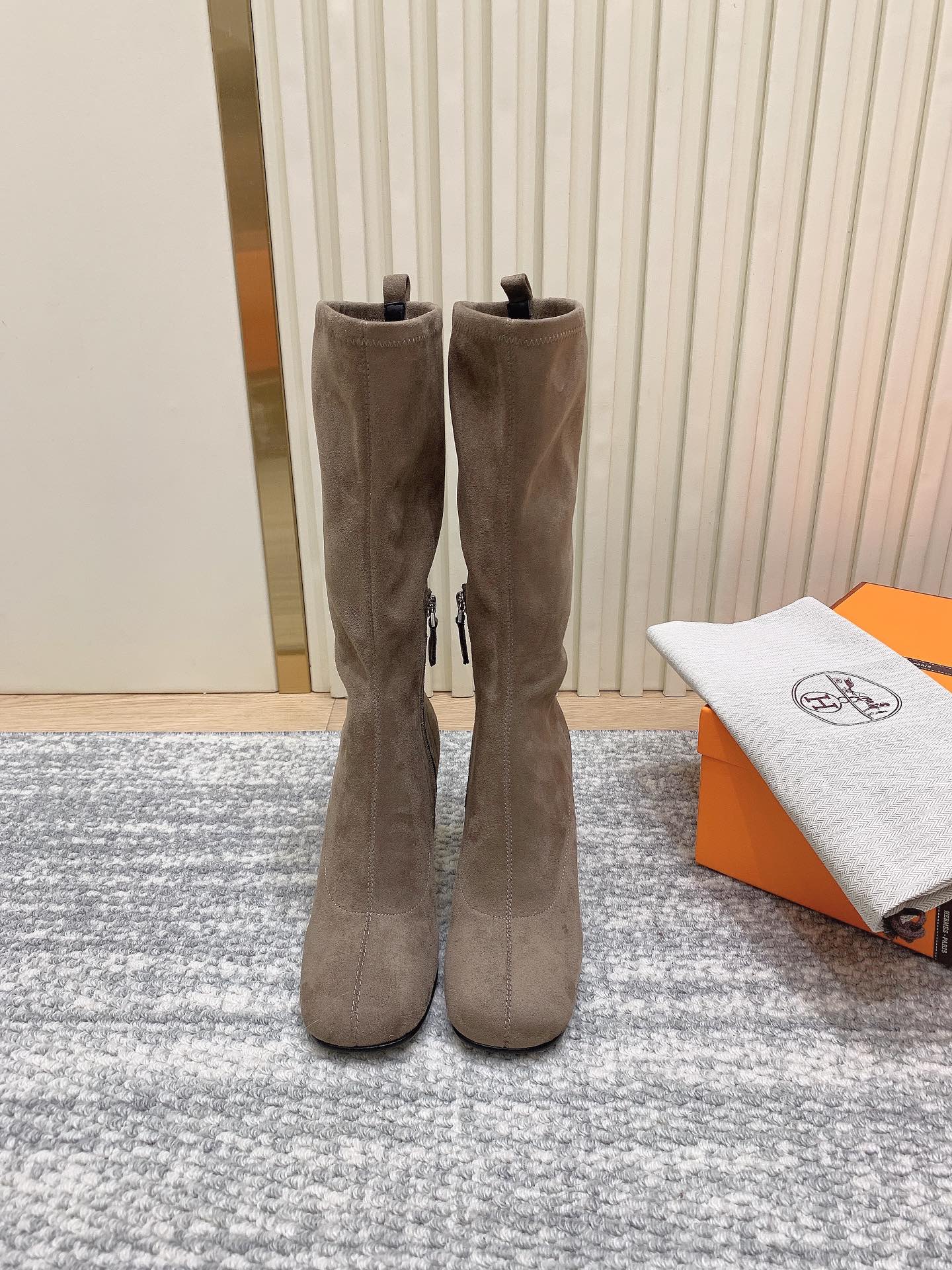 Hermes Botas Longas Pele de carneiro