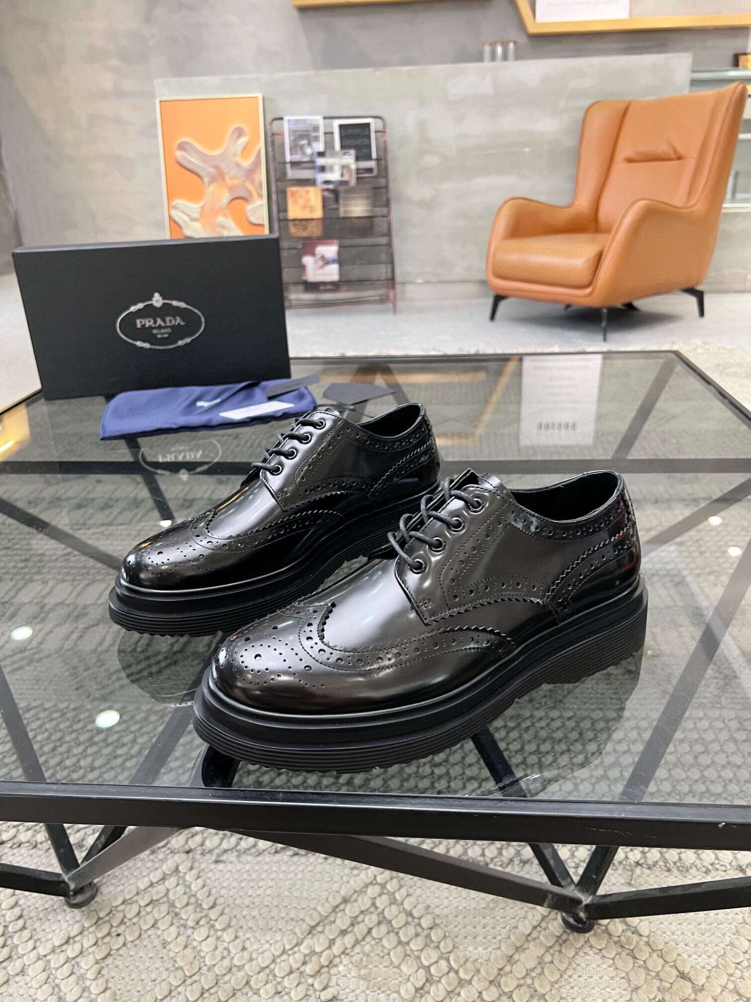 Prada Haute Couture Classic Luxury Leather Shoe Loafer Shoes 2
