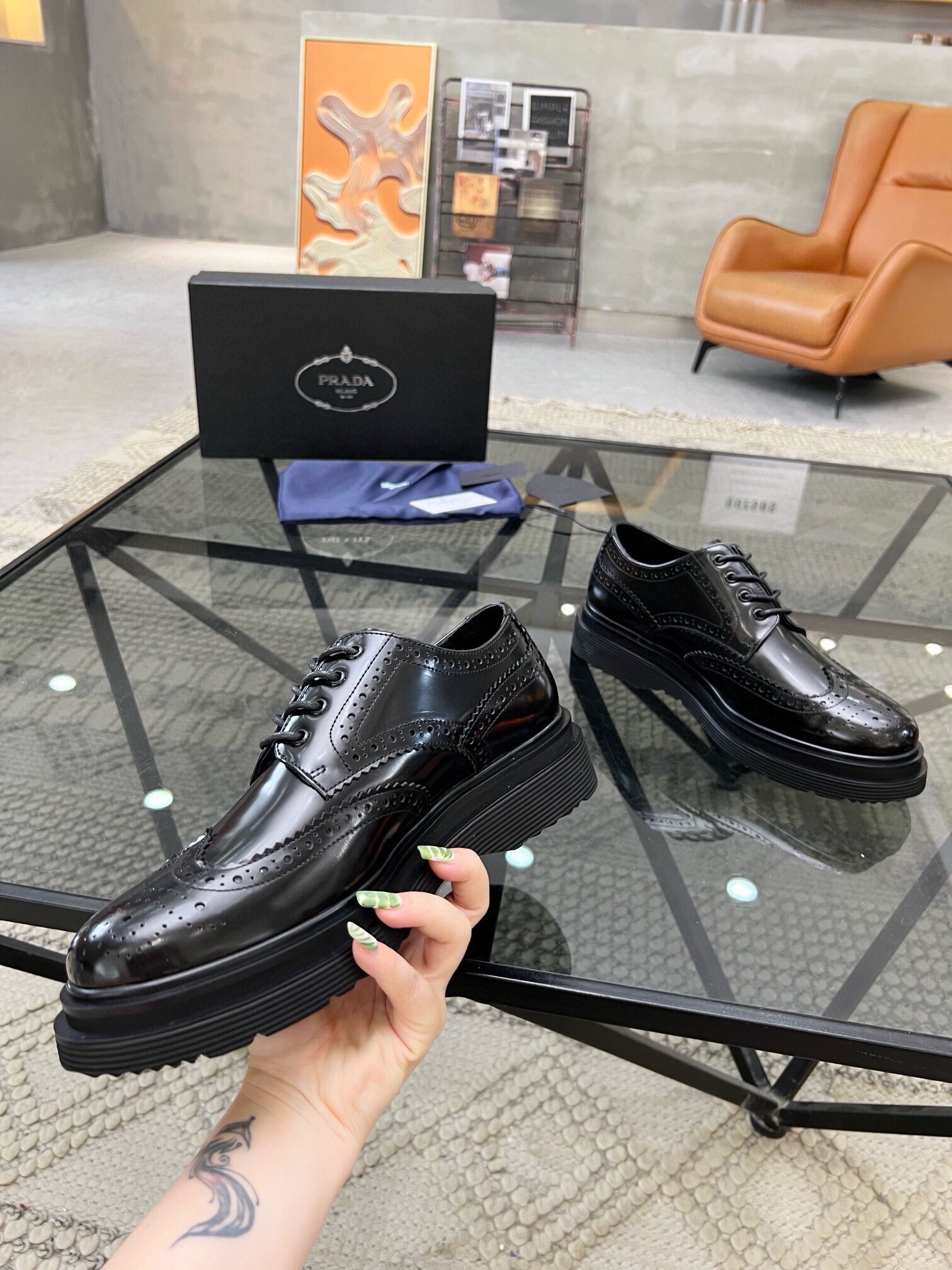 Prada Haute Couture Classic Luxury Leather Shoe Loafer Shoes 5