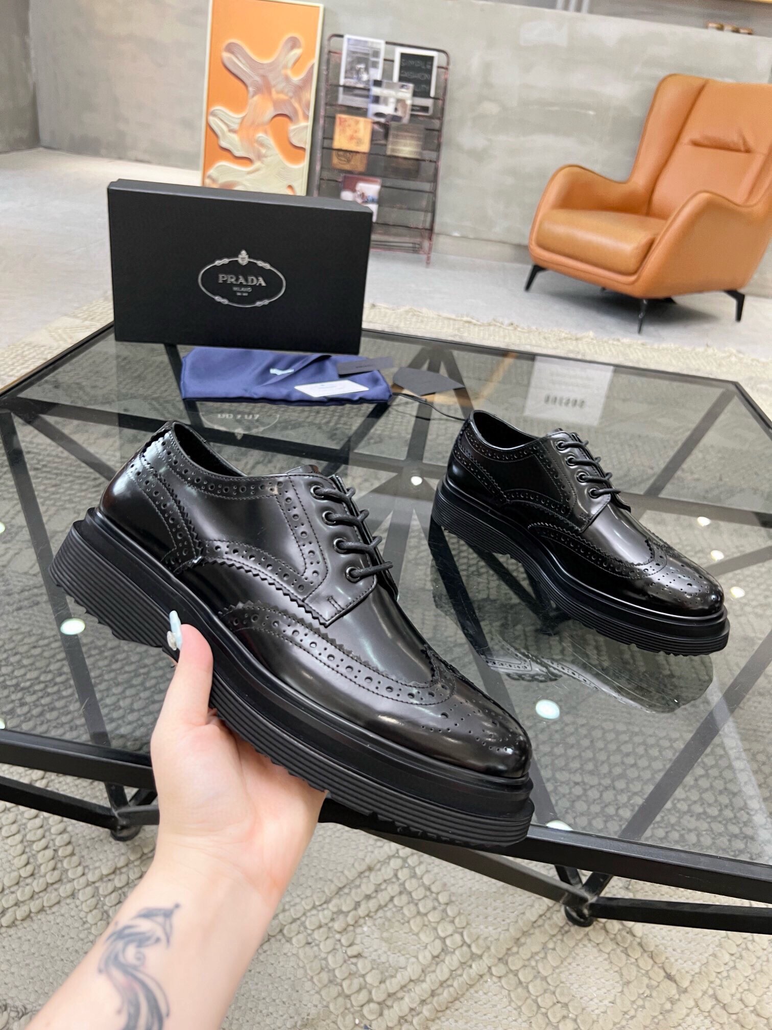 Prada Haute Couture Classic Luxury Leather Shoe Loafer Shoes 4