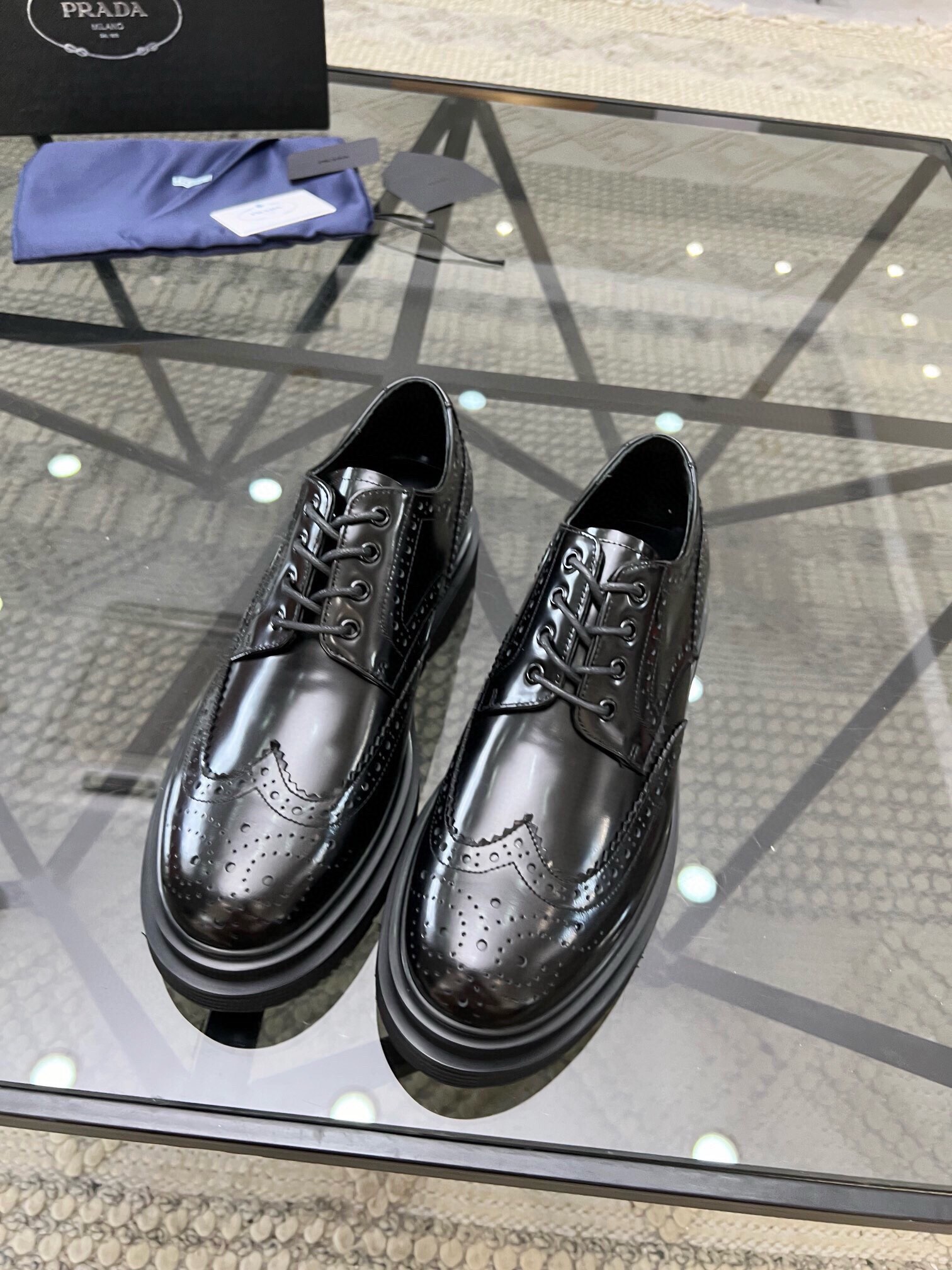 Prada Haute Couture Classic Luxury Leather Shoe Loafer Shoes