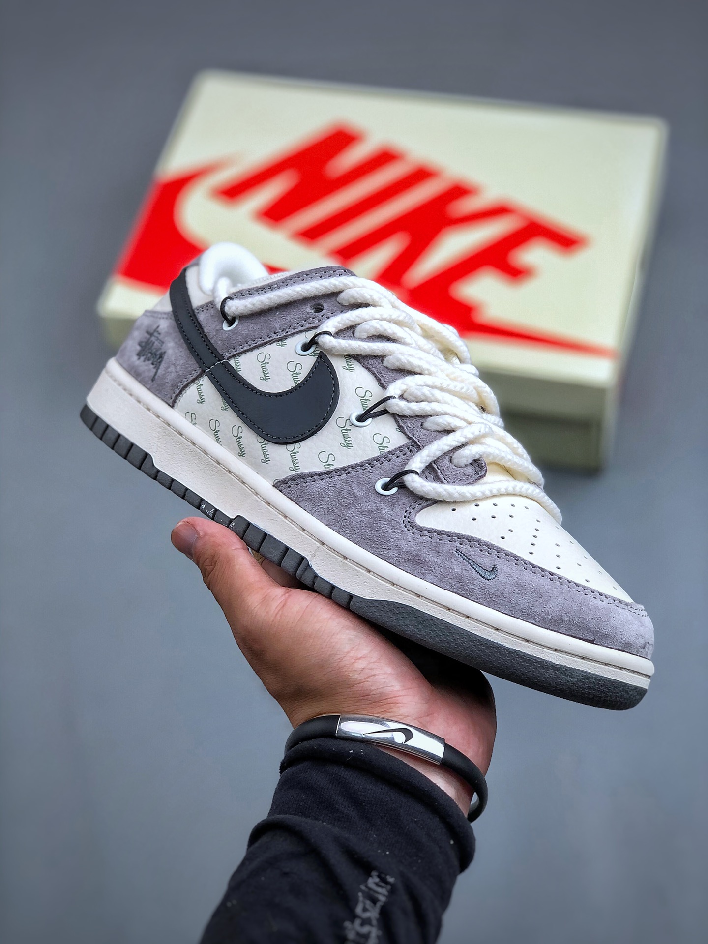 Nike SB Dunk Low Stussy Sneakers - Grey/White, Premium Quality, Sizes 36-45 2 i1730052143 6612 0