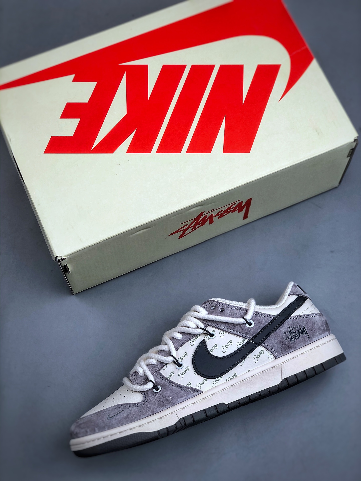 Nike SB Dunk Low Stussy Sneakers - Grey/White, Premium Quality, Sizes 36-45 4 i1730052143 9733 2