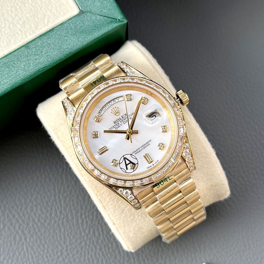 Rolex Day-Date 41mm Diamond Bezel Gold-Tone Stainless Steel Automatic Watch 5 i1730093401 1333 3