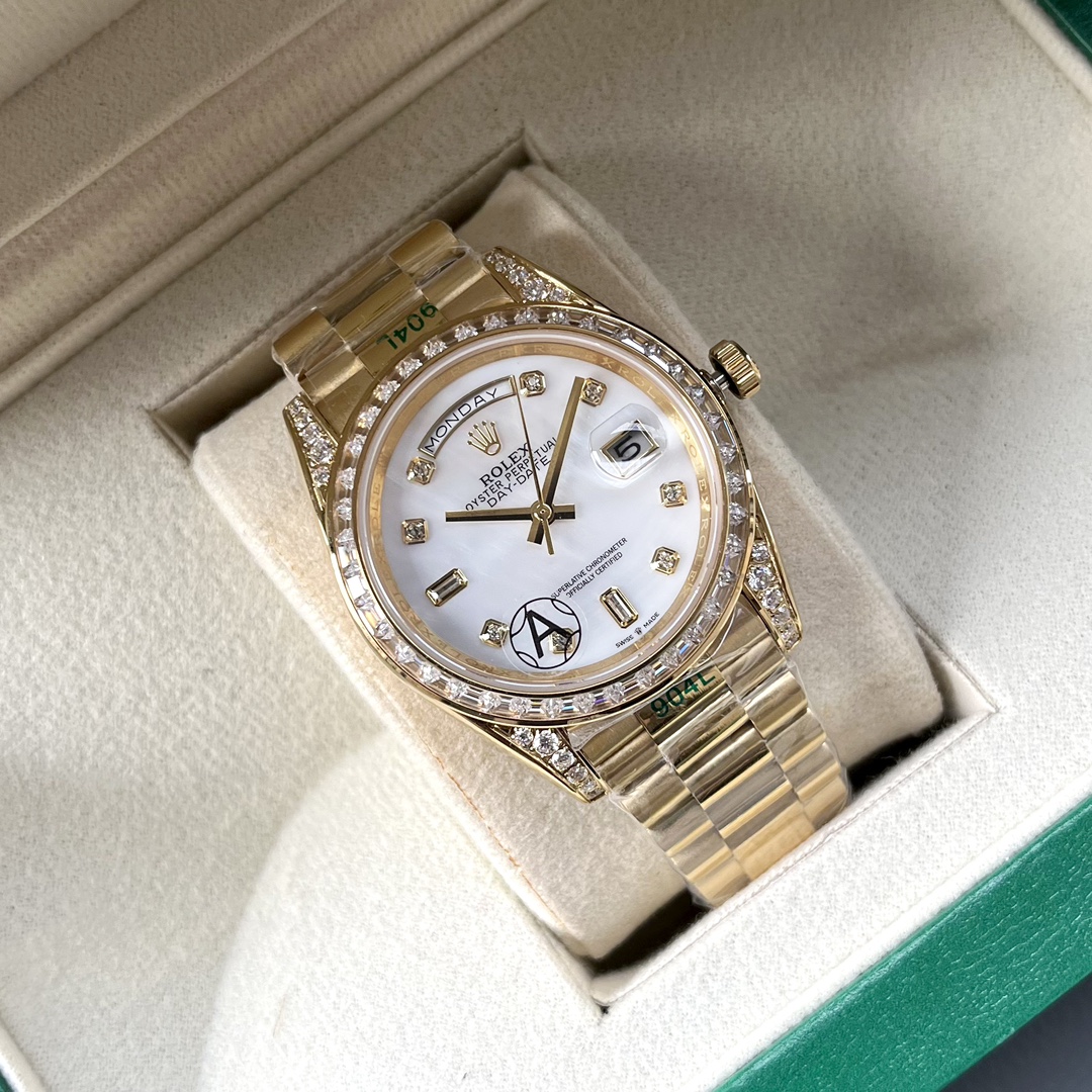 Rolex Day-Date 41mm Diamond Bezel Gold-Tone Stainless Steel Automatic Watch 4 i1730093401 3702 2