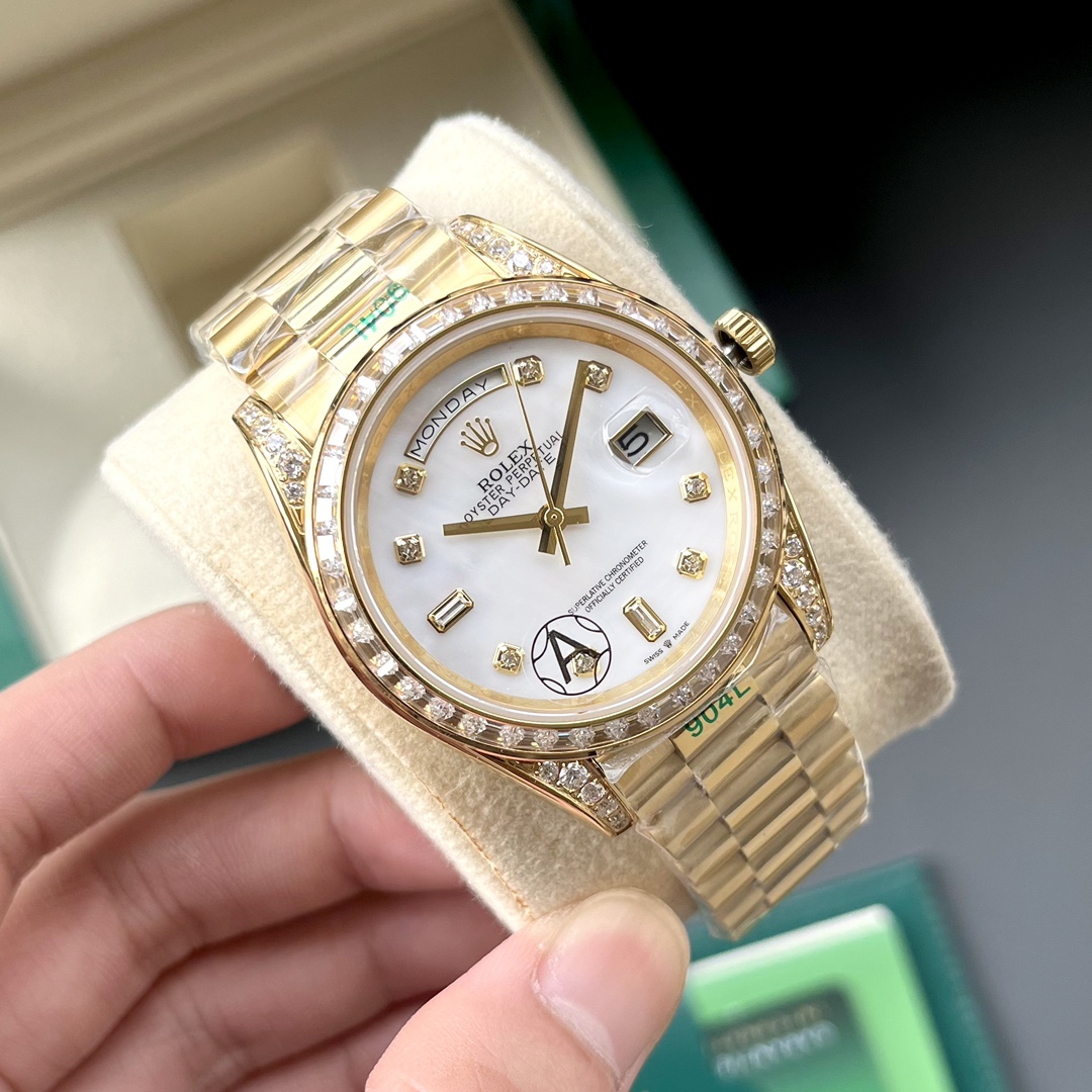 Rolex Day-Date 41mm Diamond Bezel Gold-Tone Stainless Steel Automatic Watch 6 i1730093401 4049 4