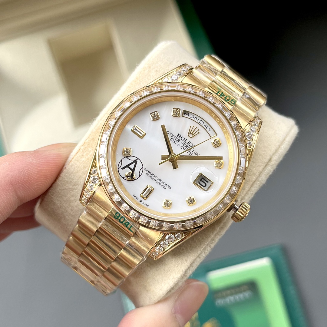 Rolex Day-Date 41mm Diamond Bezel Gold-Tone Stainless Steel Automatic Watch 3 i1730093401 5726 1