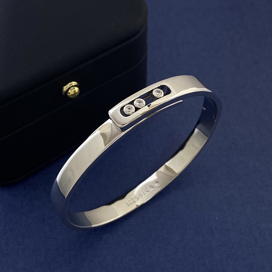Messika Euro-American Fashion: MX92 P65 Drill Bracelets in Brass Material, Gold, Silver, Rose Gold - 图片 3