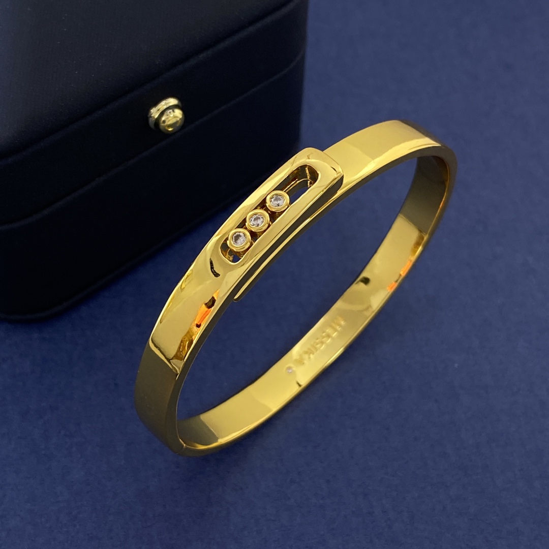 Messika Euro-American Fashion: MX92 P65 Drill Bracelets in Brass Material, Gold, Silver, Rose Gold - 图片 2