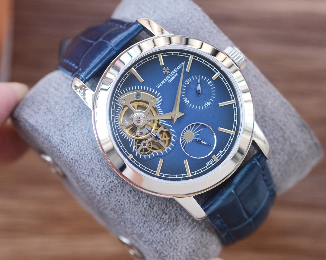 Vacheron Constantin Men's Multi-Function Automatic Mechanical Watch with Leather Strap 7 i1730111410 4770 5
