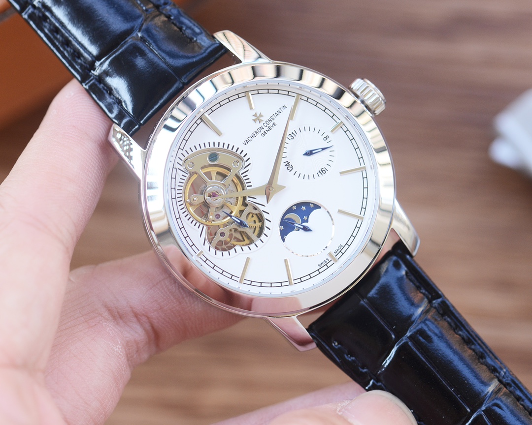 Vacheron Constantin Men's Multi-Function Automatic Mechanical Watch with Leather Strap 4 i1730111410 5982 2