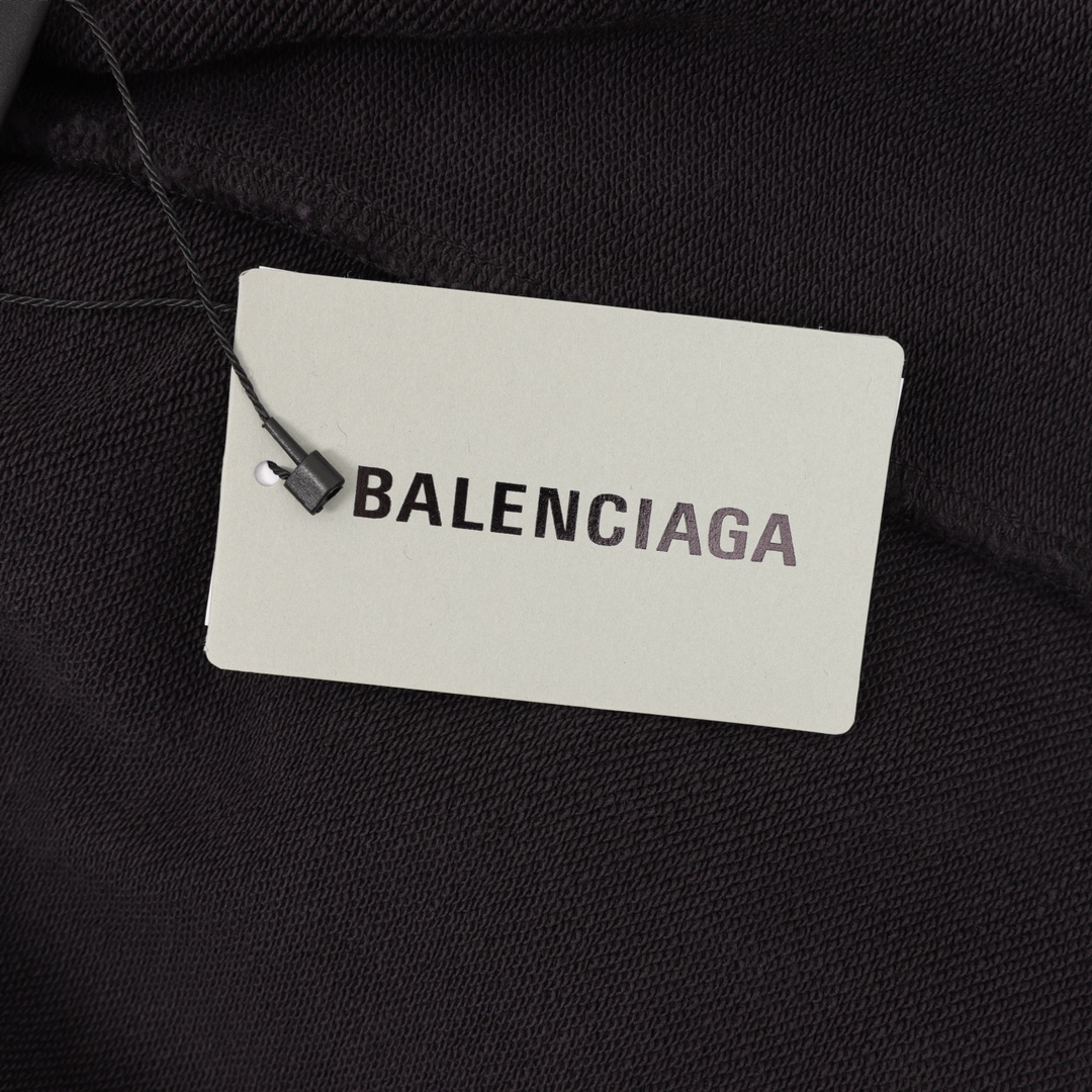 Balenciaga/巴黎世家 走秀款地球图案直喷印花水洗做旧磨破长裤