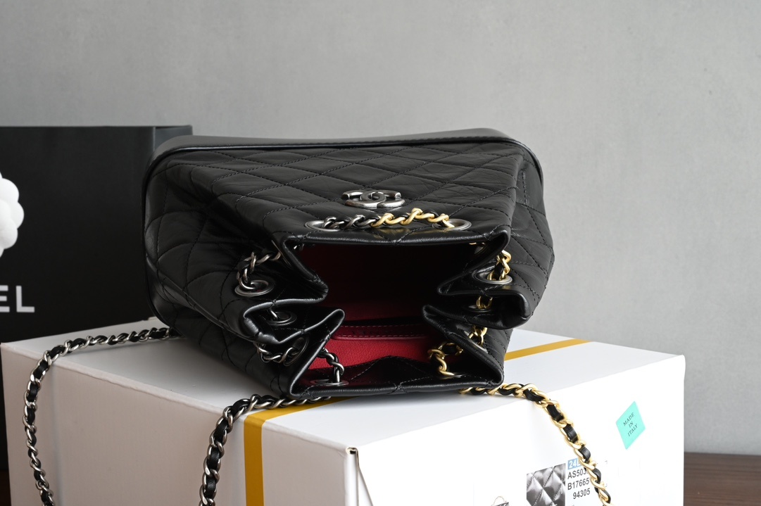 白金版▪️正品级 包装如图全新版本到货‼️ℂℋᎯℕℰℒ 𝑔𝑎𝑏𝑟𝑖𝑒𝑙𝑙𝑒经典流浪 双肩包 ✧ 黑专柜售