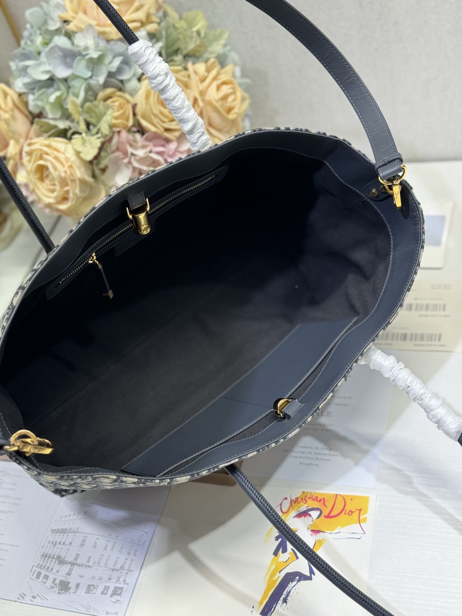 Dior💯Toujours 大号手袋〔蓝D布 8