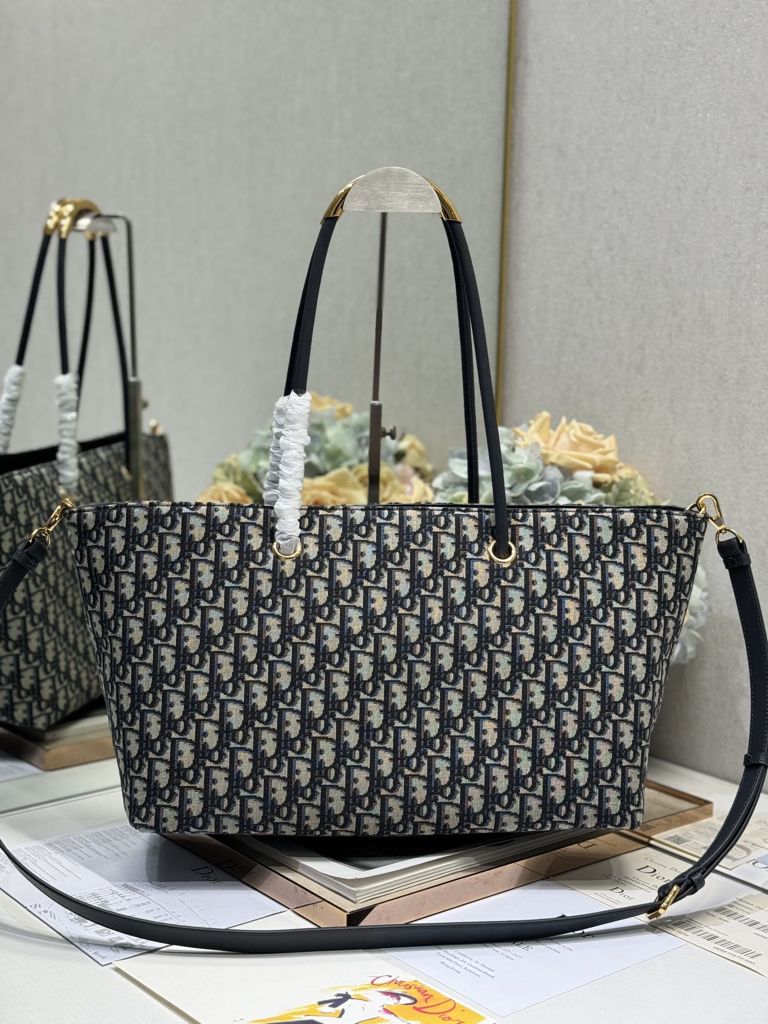 Dior💯Toujours 大号手袋〔蓝D布 3