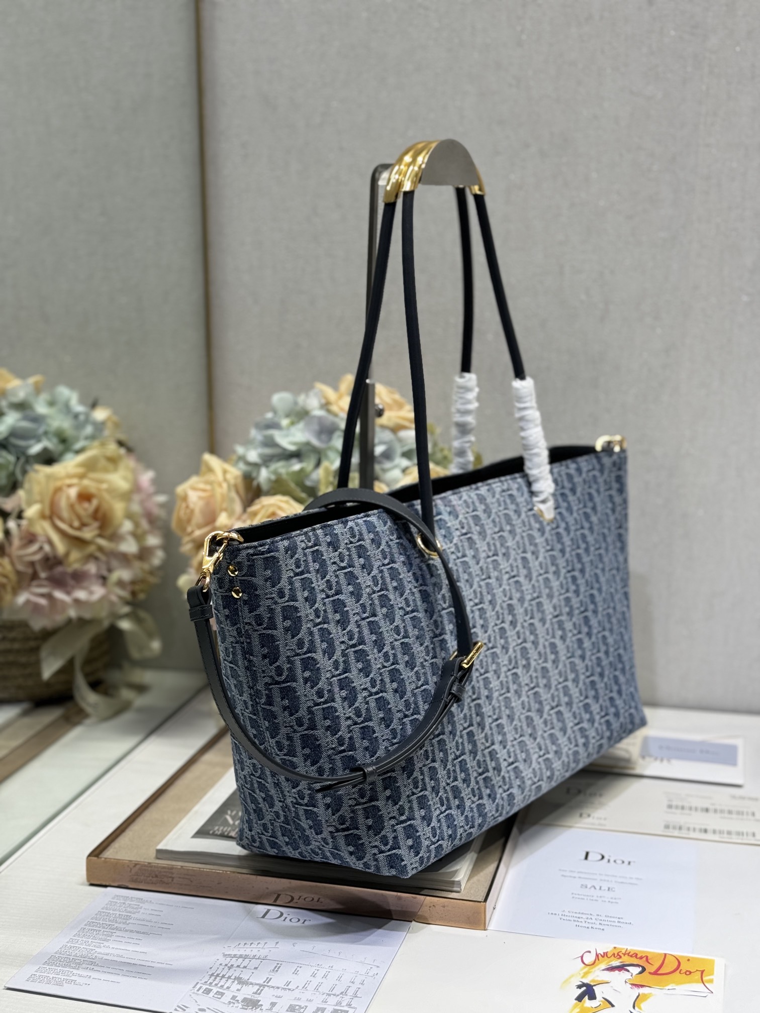 Dior💯Toujours 大号手袋〔D布牛仔 2