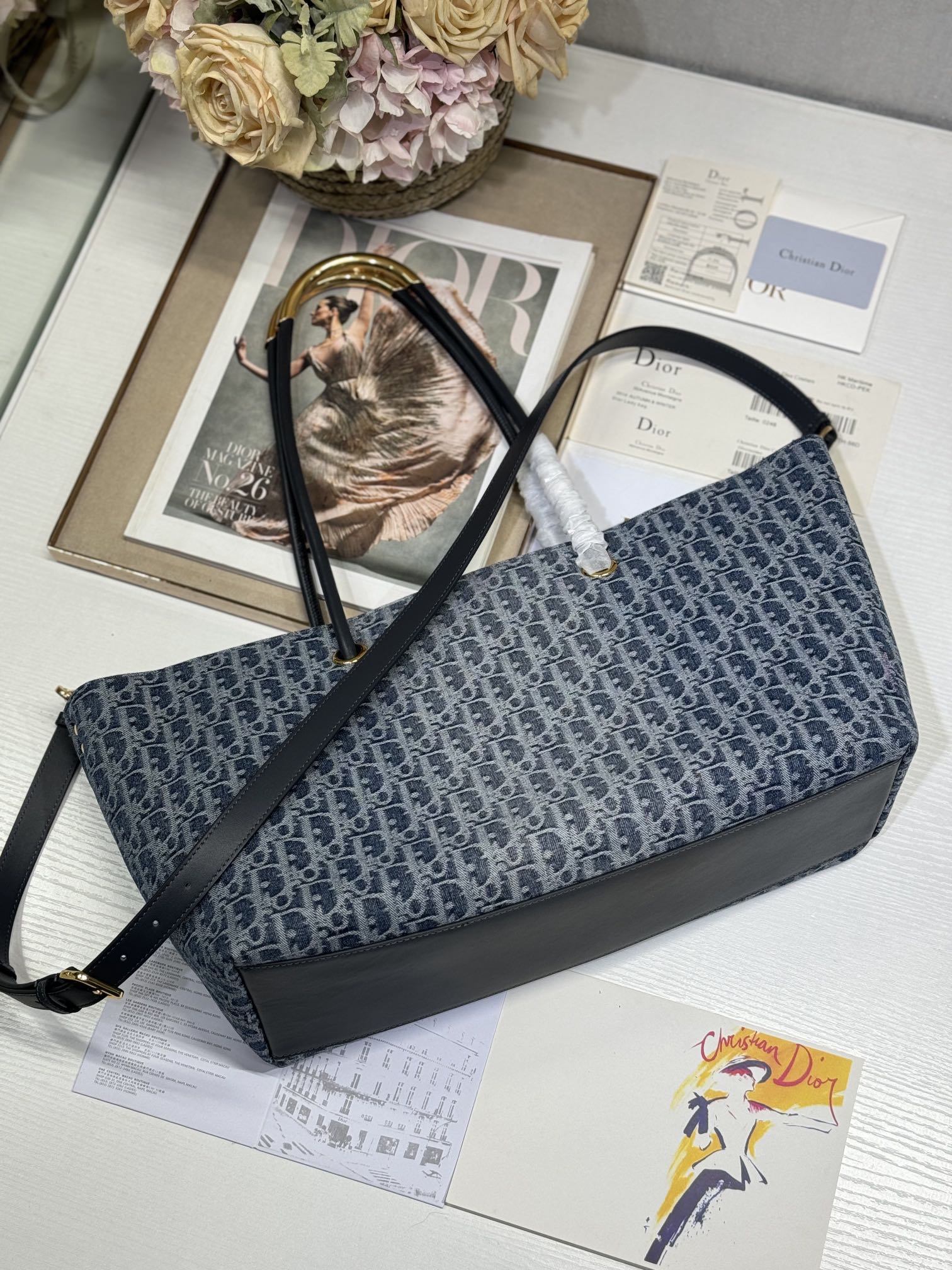 Dior💯Toujours 大号手袋〔D布牛仔 5