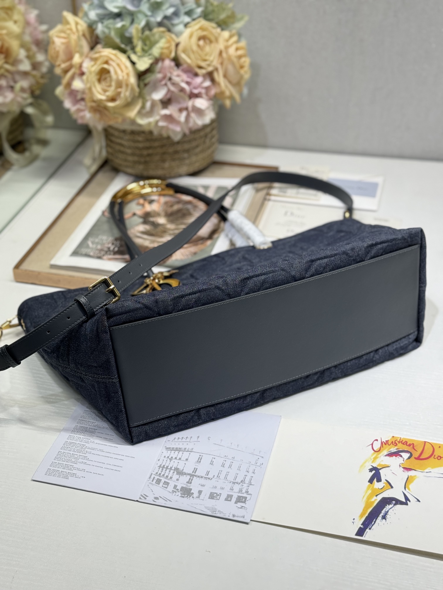 Dior💯Toujours 大号手袋〔牛仔布压藤格 4