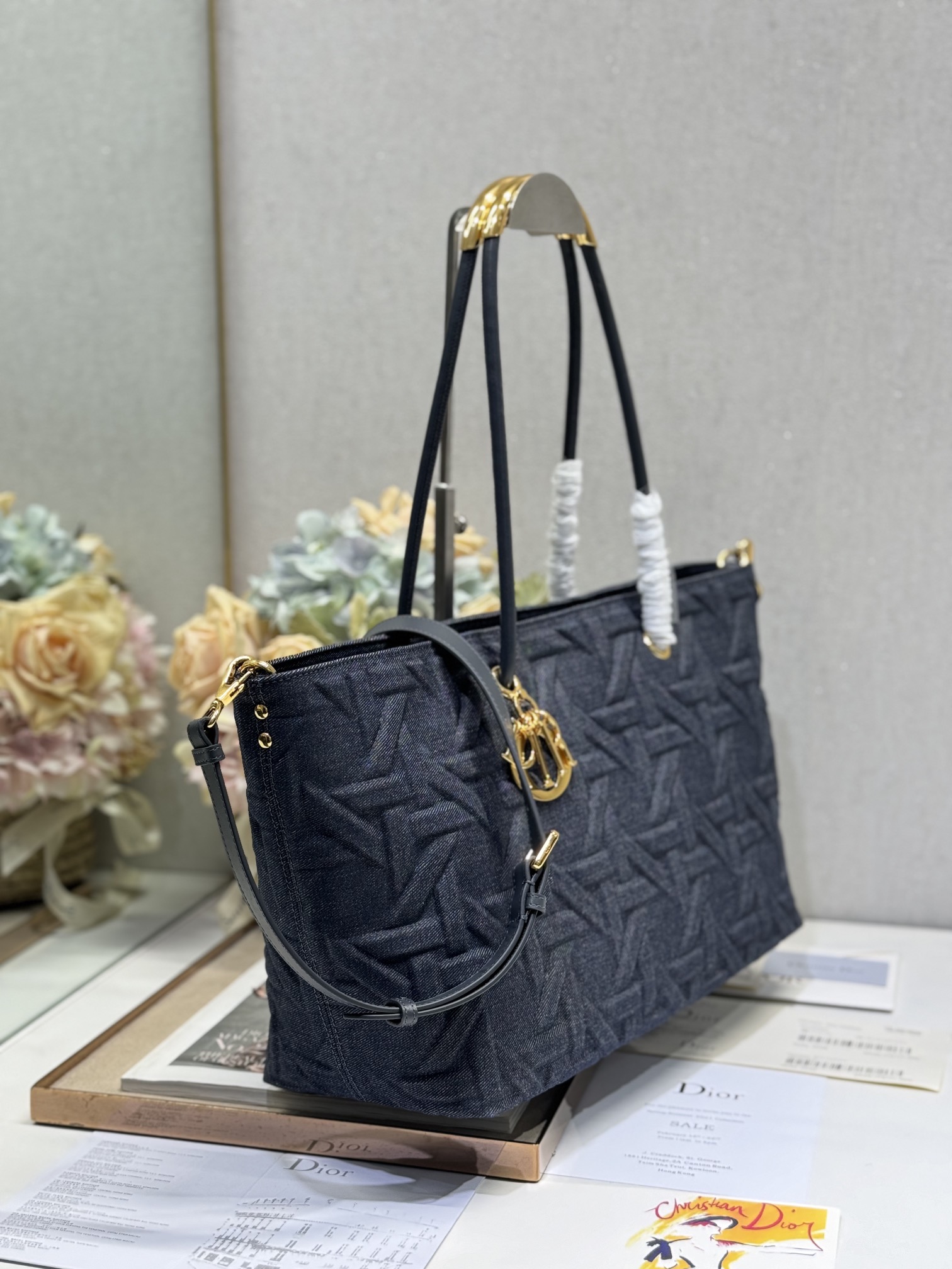 Dior💯Toujours 大号手袋〔牛仔布压藤格 2