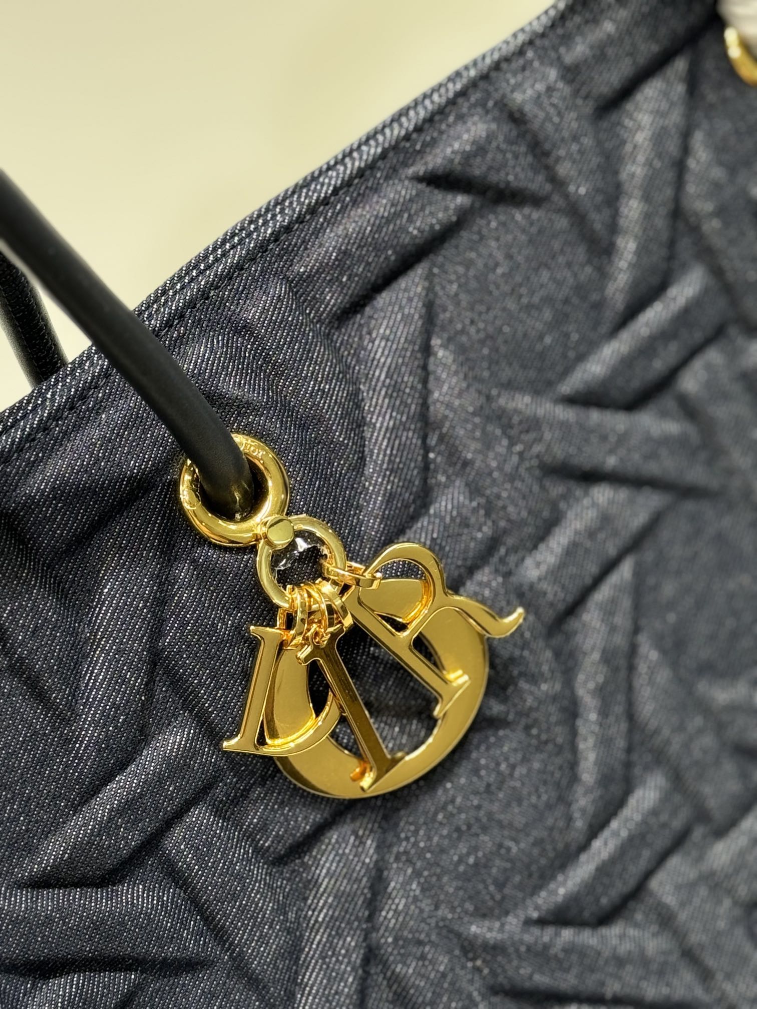 Dior💯Toujours 大号手袋〔牛仔布压藤格 6