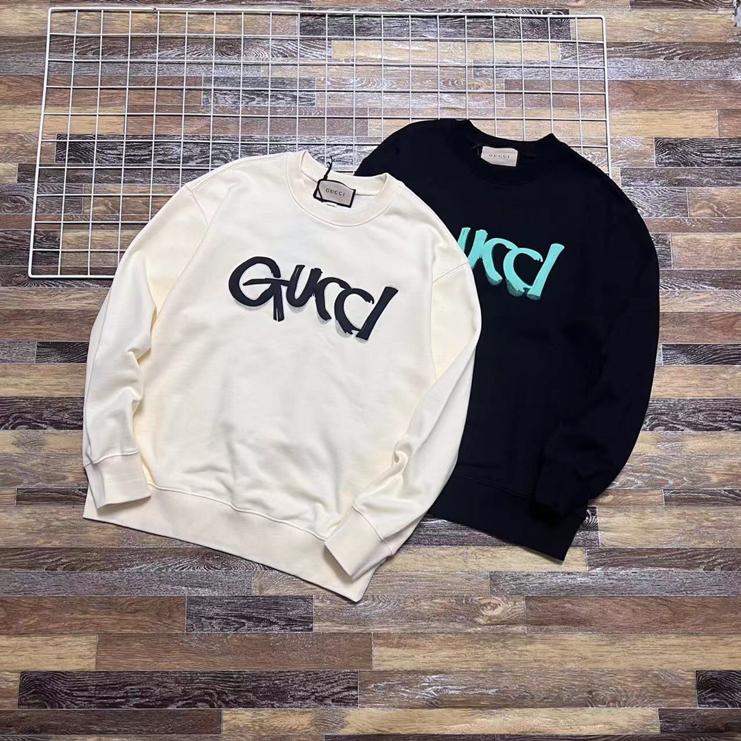 Gucci Clothing Shirts & Blouses Sweatshirts Apricot Color Black Blue Grey Printing Unisex Cotton Fall/Winter Collection