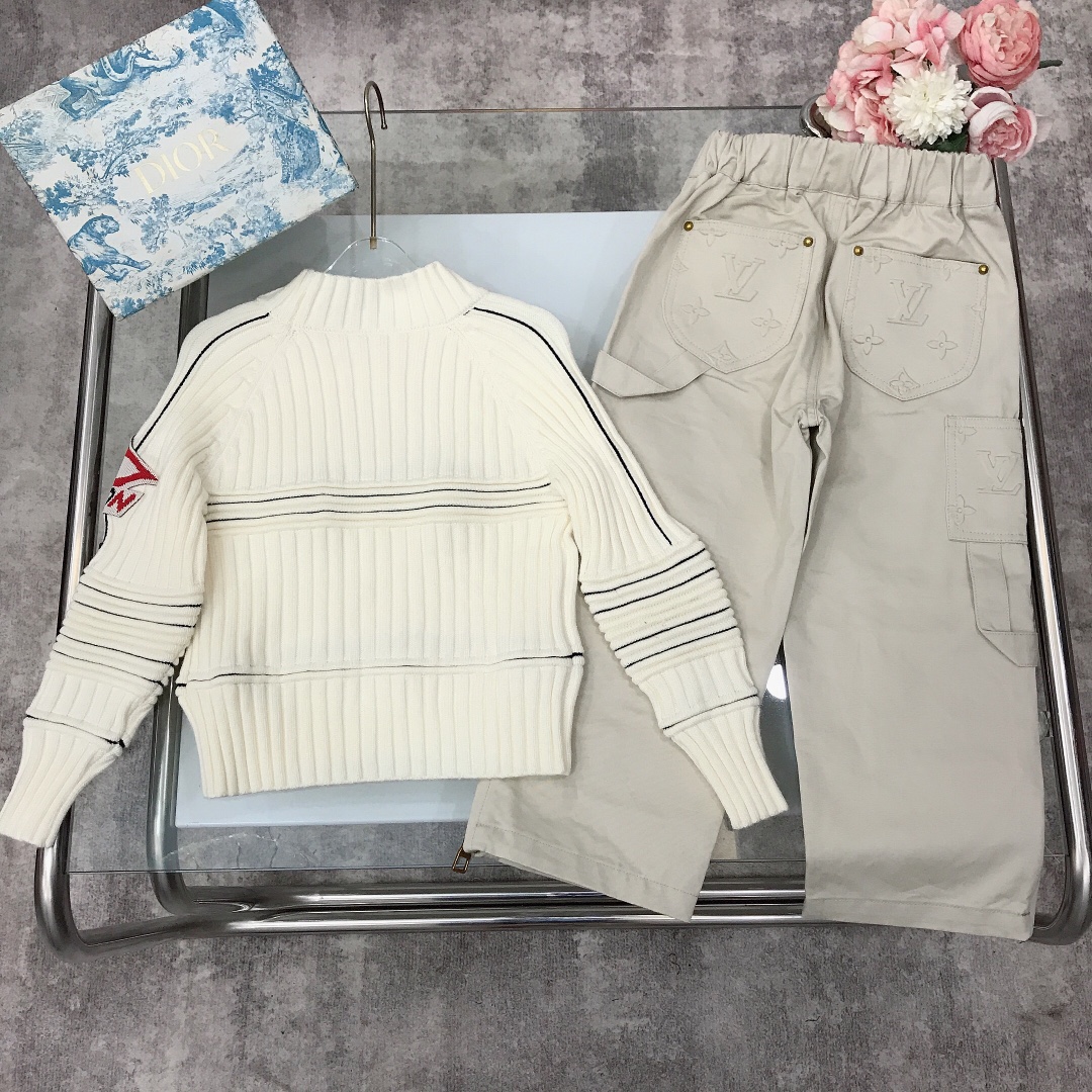 High-Tech Knit Sweater in White with Logo Weave Design, Sizes 100-165 CM - 图片 9