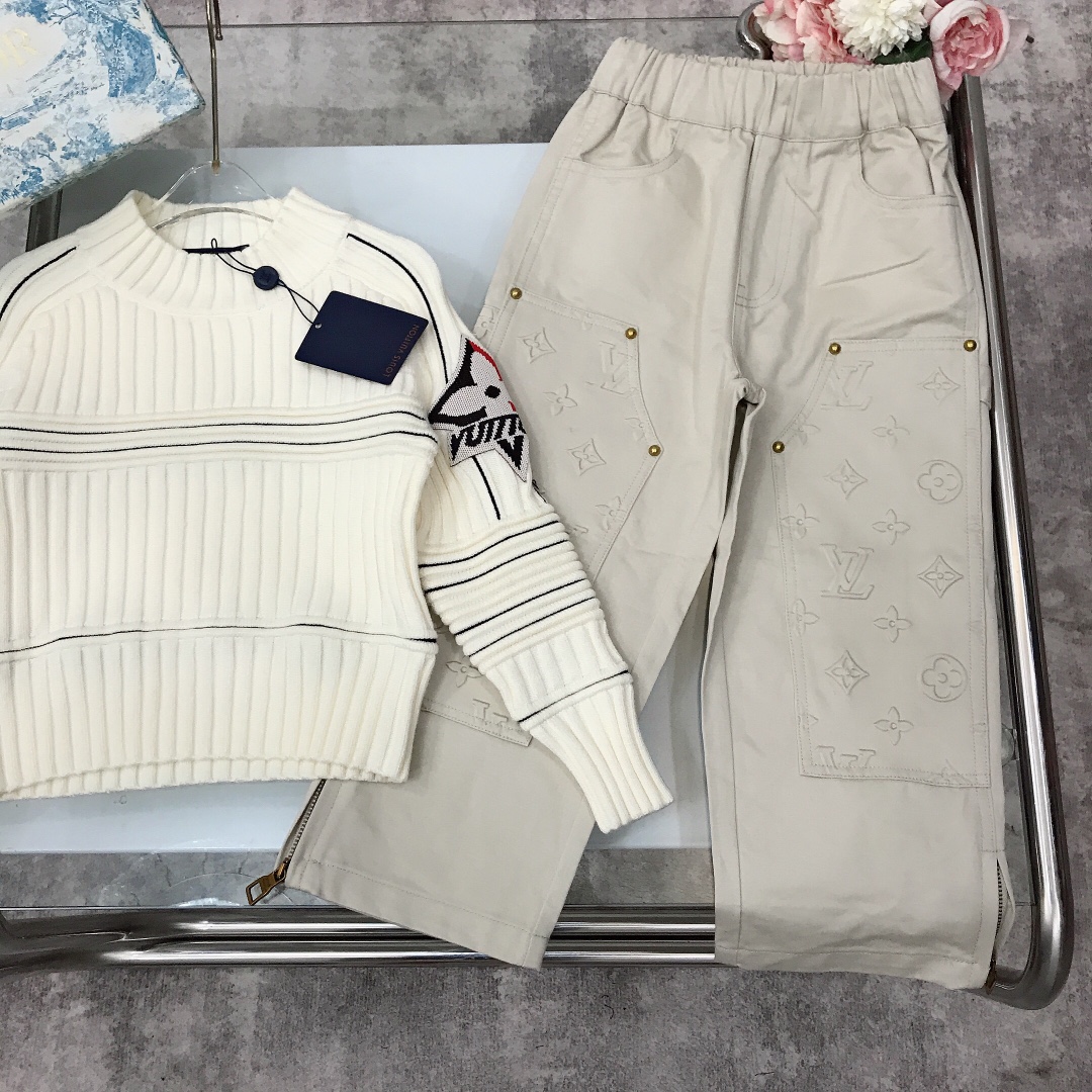 High-Tech Knit Sweater in White with Logo Weave Design, Sizes 100-165 CM - 图片 2